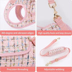 Dog Lift Harness Dog Carrier Dog VES Harness Adjustable Dog Leash with Small Puppy Treat Bag（Pink,L）