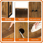 Dwanton Litter Box Enclosure, Cat Litter Box Furniture Hidden, Reversible Entrance Can Be on Left or Right Side, Wooden Cat Washroom Indoor, Warm Brown, 27.6 Inches