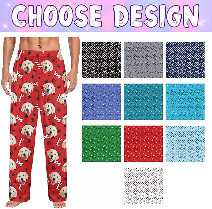Custom Couple Pajama Pants Sock with Funny Face, Personalized PJ Anniversary Birthday Women Men Pants
