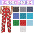 Custom Couple Pajama Pants Sock with Funny Face, Personalized PJ Anniversary Birthday Women Men Pants