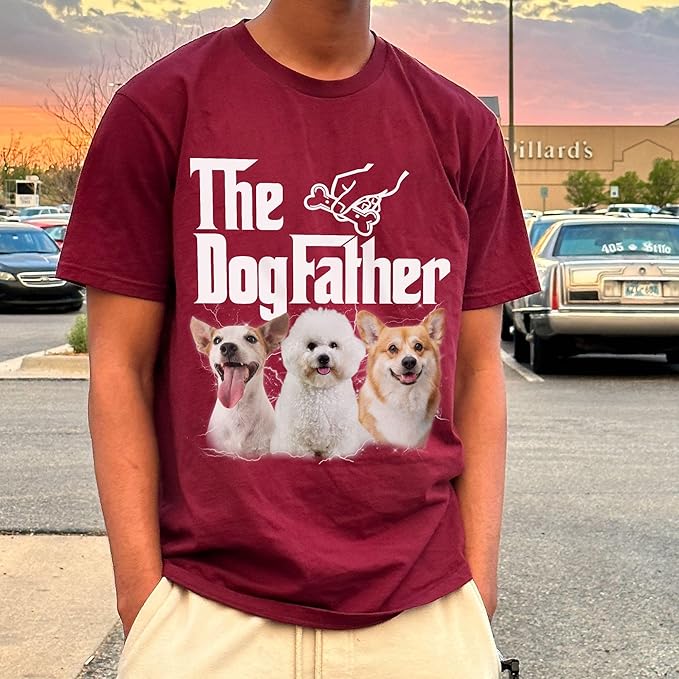 Custom Dad Shirt Personalized Picture T-Shirt for Men for New Dad Daddy Gift for Grandpa