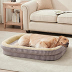 Orthopedic Dog Bed for Medium, Large Dogs Breeds, High Density Egg Crate Foam Dog Sofa Beds with Four Sided Bolster,Oval Kennel Bed, Pet Couch Bed,Removable Washable Cover& Non-Slip Bottom