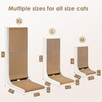 EHEYCIGA Cardboard Cat Scratcher for Indoor Cats, 26.8 Inch L Shaped Vertical Cat Scratching Board with Ball Cat Toy, Large Cat Scratcher Pad, White