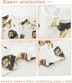 Unisex Summer Trendy 2-Pack Rompers Short Sleeve Zipped Bodysuit Infant Cotton Outfits