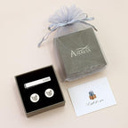 Anavia Pet Portrait & Handwriting Cufflinks Tie Clip Gift Box Set, Personalized Sketch Style Photo Engraving Men's Jewelry Accessories for Father Dad Brother Boyfriend Husband Wedding Birthday Gift