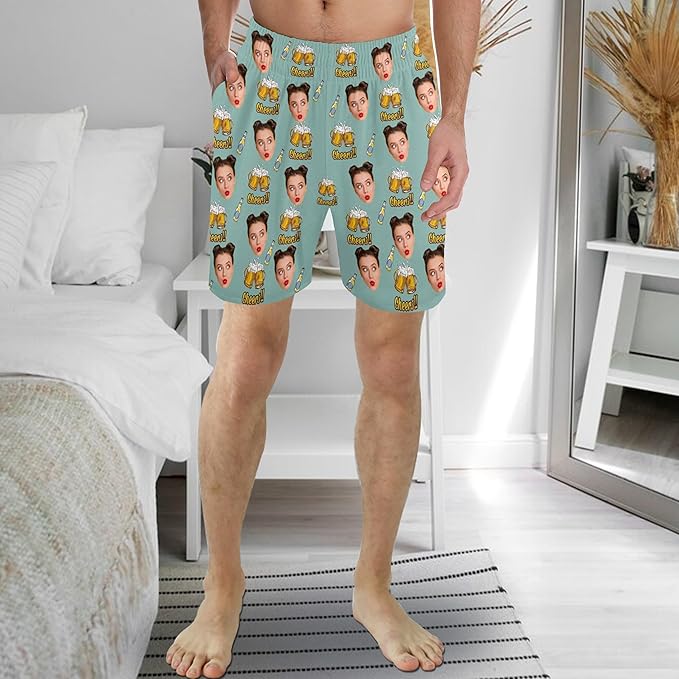 Custom Pajama Pants for Men, Personalized PJ Pants with Photos, Custom Mens Pajama Shorts, Gifts for Dad Husband