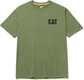 CAT Men's Trademark T-Shirts with Shape-Retention Rib Trim Spandex, Tagless Neck, and Cat Logo on Left Chest
