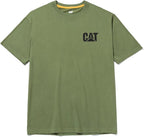 CAT Men's Trademark T-Shirts with Shape-Retention Rib Trim Spandex, Tagless Neck, and Cat Logo on Left Chest