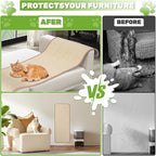 Natural Sisal Cat Wall Climbing Carpet, Wall Scratcher Carpet Mat Pad, Cat Climbing Wall, Tall Scratching Post, Wall Floor Couch Sofa Protector, Scratching Pad for Indoor Cats （39.3" Lx15.7 W, 1PC）
