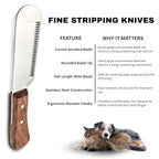 Stripping Carding Knife for Dogs & Cats – Professional Pet Grooming Tool for Deshedding, Hand Stripping & Undercoat Removal – Stainless Steel Blade with Ergonomic Handle