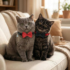 Leezmark 6 Pack Cat Collars with Bow Tie and Bell, Velvet Cat Collars with Bowtie, Adjustable 7-11 inch Cat Bow Tie Collar for Kitty Kitten Adult Cats, Pet Supplies Accessories