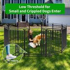 Heavy Duty Dog Playpen: 16 Steel Panels 47" Height, Square Steel Pipe with Reinforced Crossbars, 36FT 103 Sq.ft Portable Fence for Yard RV Camping, Snowy Black