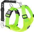 SlowTon Dog Seat Belt Harness for Car, Dog Car Harness Adjustable Mesh Breathable & Dog Seatbelt Safety Tether with Elastic Bungee for Small Medium Large Pets(Lime, Double Clip, M)