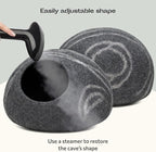MEOWFIA Cat Cave – Premium Felt Cat Bed for Indoor Cats, Handmade Merino Wool (Dark Grey, Medium)