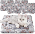 Tuanse 4 Pack Ultra Soft Dog Cat Bed Mat Small Animal Guinea Pig Bed with Cute Print Reversible Fleece Dog Crate Kennel Pad Cozy Washable Thickened Hamster Pet Beds Mat(13 x 19 Inches,Light Gray)