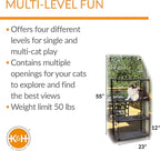 K&H Pet Products EZ Mount Quad Stack Cat Window Perch for Large Cats, Sturdy Window Hammock Bed, Steel Frame, Sturdy Suction Cups, 4 Washable Shelf Covers, Foldable - Fits 27" W X 59" H Glass Spaces