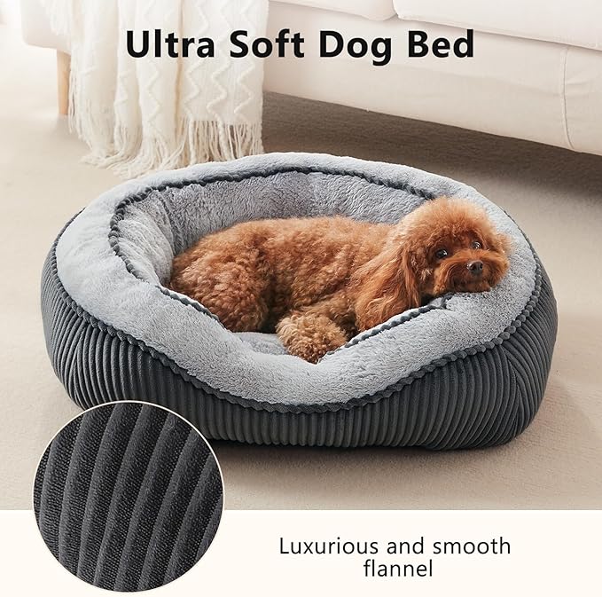 SIWA MARY Large Dog Bed for Large Dogs, Rectangle Dog Bed Large Size Dog, Washable Orthopedic Pet Bed, Durable Calming Puppy Bed with Anti-Slip Bottom(35"x25"x10")