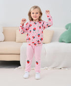 Little Girls Unicorn Outfits 2 Piece Kids Ruffle Sleeve Sweatshirt + Leggings Fall Leopard Clothing Sets 2-10 Years Old