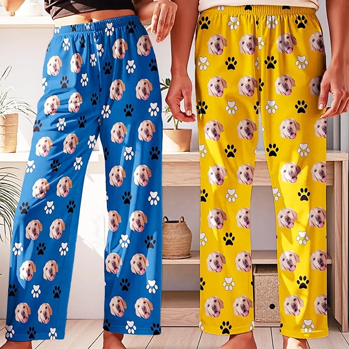 Personalized Face Pajama Pants for Men Women Custom Photo Printed Pajamas Bottoms Trousers Gift for Christmas Birthday