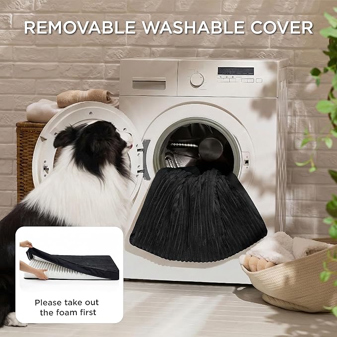 Bedsure ComfyFleece Dog Bed for Small Dogs - Orthopedic Pet Beds with Removable Washable Cover, NOT Waterproof Egg Crate Foam Puppy Mat, Suitable for Pet Up to 20 lbs, 23"x17"x2.8", NOT for Chewers