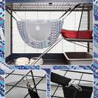 Unittype 2 Pieces Cat Cage Hammock Hanging Pet Bed Double Layer Soft Plush Hanging Pet Comfortable Hammock Bed for Indoor Kitten Ferret Hamster Rabbit or Small Animals, 2 Styles(Boho)