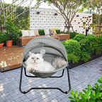 Cat Bed Cat Hammock Bed Elevated cat Bed, Comfortable and Breathable Pet Bed with Awning and Plush Toy, No-Tools Assemble, Cover Removable and Washable, Suitable for Indoor and Outdoor Use