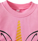 Little Girls Unicorn Outfits 2 Piece Kids Ruffle Sleeve Sweatshirt + Leggings Fall Leopard Clothing Sets 2-10 Years Old