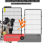 Dog Playpen Outdoor for Medium/Large Dogs 36'' High, 2 Add-On Heavy Duty Dog Playpen with Rustproof and Sturdy Stakes, 3ft Dog Fence for RV Camping