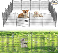 10 Panels Decorative Garden Fence with Gate, 24 in(H) X 20 ft(L) No Dig Dog Fence Animal Barrier Outdoor for Yard, Rustproof Metal Garden Edging and Borders, Temporary Fencing Stakes