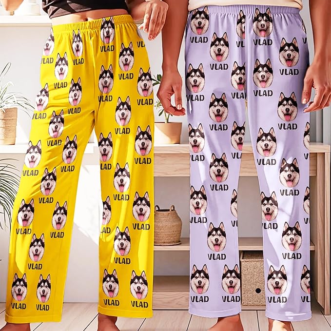 Personalized Face Pajama Pants for Men Women Custom Photo Printed Pajamas Bottoms Trousers Gift for Christmas Birthday