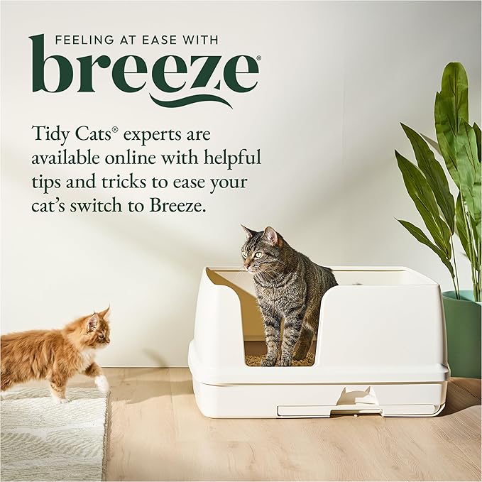 Purina Tidy Cats Litter System, Non-Clumping, Breeze XL All-in-One Odor Control & Easy Clean Multi Cat Box - 18 lb. Box