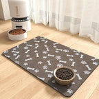 MontVoo Dog Food Mat-Pet Feeding Mat for Food and Water-No Stains Quick Dry Dispenser Cat Bowl Mat for Messy Drinkers(12"X19" Brown)
