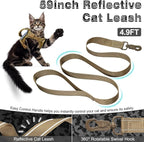 Tactical Cat Harness and Leash for Walking Esacpe Proof,Adjustable Soft Mesh Large Cat Vest with Rubber Handle Easy to Control,Molle Patches