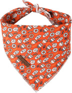 Fall Dog Bandana, Autumn Triangle Bid Scarf with Cup,Doughnut Pattern, Cotton Pet Kerchief for Girl Boy Dogs or Cats, Cute Puppy Bandana Fancy Bandana for Dogs