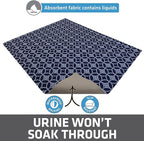 Drymate Cat Litter Box Mat, Litter Trapping Mat, Waterproof, Urine-Proof, Absorbent, Machine Washable, Soft on Paws, Contains Mess, Protects Floors, Kitten Supplies, Indigo, 29x36 XL