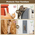 FHTONGE 39.4x15.8 Thickened Cat Wall Climbing Carpet with 16 Fixed Nails, Extra Large Tall Cat Scratch Pad for Wall, Wall Mounted Climbing Cat Scratcher for Furniture Couch Sofa Protector(Grey)
