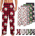 Custom Couple Pajama Pants Sock with Funny Face, Personalized PJ Anniversary Birthday Women Men Pants