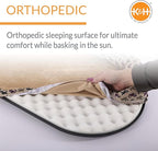 K&H Pet Products Bolster Kitty Sill Cat Window Perch Bed for Large Cats, Orthopedic Window Hammock Holds 40 lbs, Washable Cover, Indoor Windowsill Furniture Bed Seat - Tan/Kitty Unheated 14 X 24in