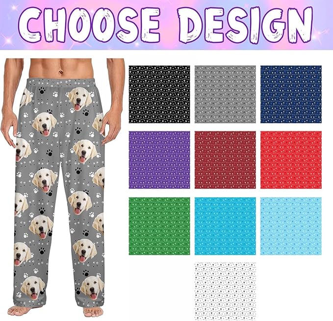 Custom Couple Pajama Pants Sock with Funny Face, Personalized PJ Anniversary Birthday Women Men Pants