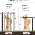 Dog Playpen, 40 inch 8 Panels Dog Fence Outdoor Heavy Duty Dog Pen for Large/Medium/Small Dogs, Indoor Puppy Playpen with Door Portable Pet Fence for RV Camping, Yard