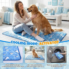 Sadnyy 4 Pcs 44 x 32 Extra Large Dog Cooling Mat Pet Cooling Pad for Hot Weather Lightweight Cool to The Touch Pet Blanket Washable Breathable Dog Pad for Kennel Home in Summer Non-Toxic
