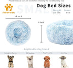 Calming Donut Dogs Beds for Small Dogs Washable,19inch Fluffy Round Puppy Bed for Puppies,Cats & Toy Breeds with Raised Rim,Fits up to 15 lbs Pets,Gradient Blue