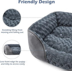 INVENHO Large Dog Bed for Large Medium Small Dogs, Rectangle Washable Orthopedic Dog Bed, Soft Calming Sleeping Puppy Bed Durable Pet Cuddler with Anti-Slip Bottom L(30"x24"x9")