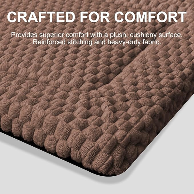 Dog Bed Mat,Reversible & Ultra Soft Kennel Pad-Machine Washable Pet Bed for Dogs & Cats-All-Weather Crate Liner for Crates,Carriers & Travel (Dark Brown, 35" L x 23" W x 1.5" Th)