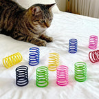 AGYM 6Colors Plastic Spring Cat Toys, 60 Pack Spiral Springs for Indoor Cats to Swat, Bite, Hunt, Interactive Toys for Cats and Kittens