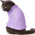Stretchy Cat Sweater - 17 Colors & 6 Sizes | Snug Winter-Ready Knit for Boy/Girl Cats & Kittens(Purple, X-Small)