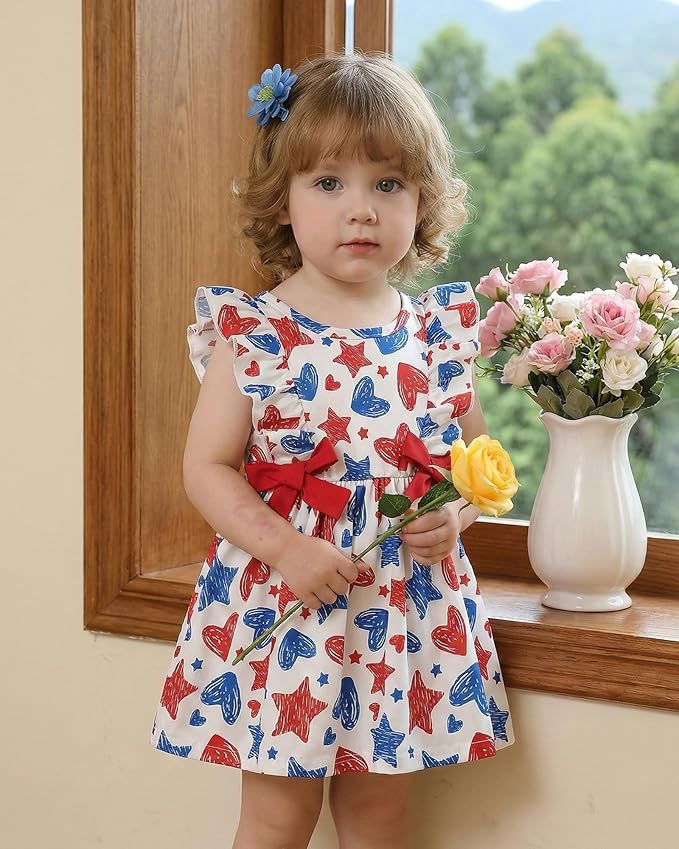 Mioglrie Baby Girl Dress Summer Girl Clothes Infant Outfits Newborn Ruffle Sleeveless Sundress Cute Dresses for Girls
