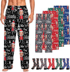 Custom Couple Pajama Pants Sock with Funny Face, Personalized PJ Anniversary Birthday Women Men Pants