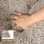 EHEYCIGA Fluffy Dog Crate Bed for Small Dogs, Plush Faux Fur Crate Pad, Calming Anti Anxiety Small Dog Bed, Washable Soft Warm Mat with Non-Slip Bottom, Taupe