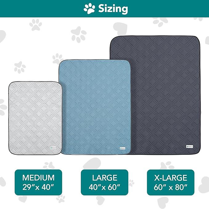 PetAmi Waterproof Cooling Mat for Dog, Premium Pet Cooling Blanket for Bed Crate, Anti Slip Indoor Dog Cool Pad for Sleeping, Q-MAX Large Sofa Couch Cover Mat for Cat, Light Grey, 60x80